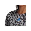 Adidas All Over Print Round Neck Sports Short Sleeve T-Shirt Women Tops Black FN1483