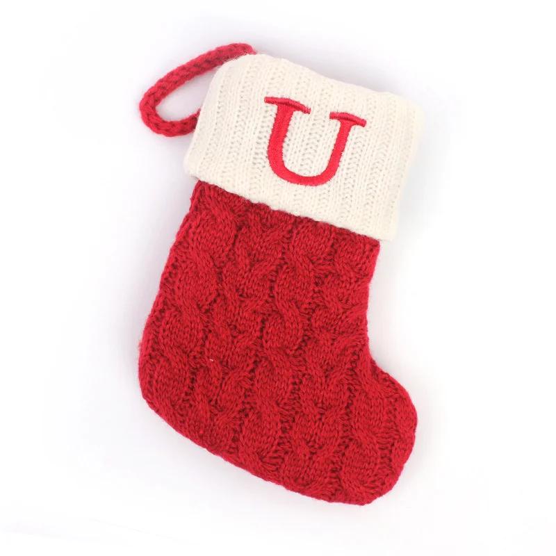 Navidad Christmas Boots Letters Christmas Stocking New Knitting Christmas Tree Pendant Decorations Snowflake Christmas Socks