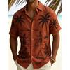 Heren Retro Hawaïaanse Scène Vakantie Korte Mouwen Shirt, Voor Zomerkleding, Casual Activiteiten