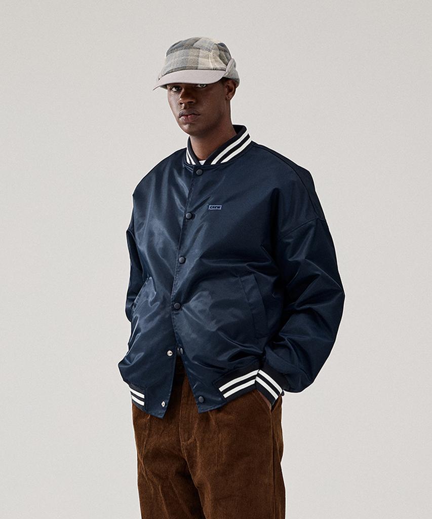 Crew Members Only Basic Stadium Jacket Navy