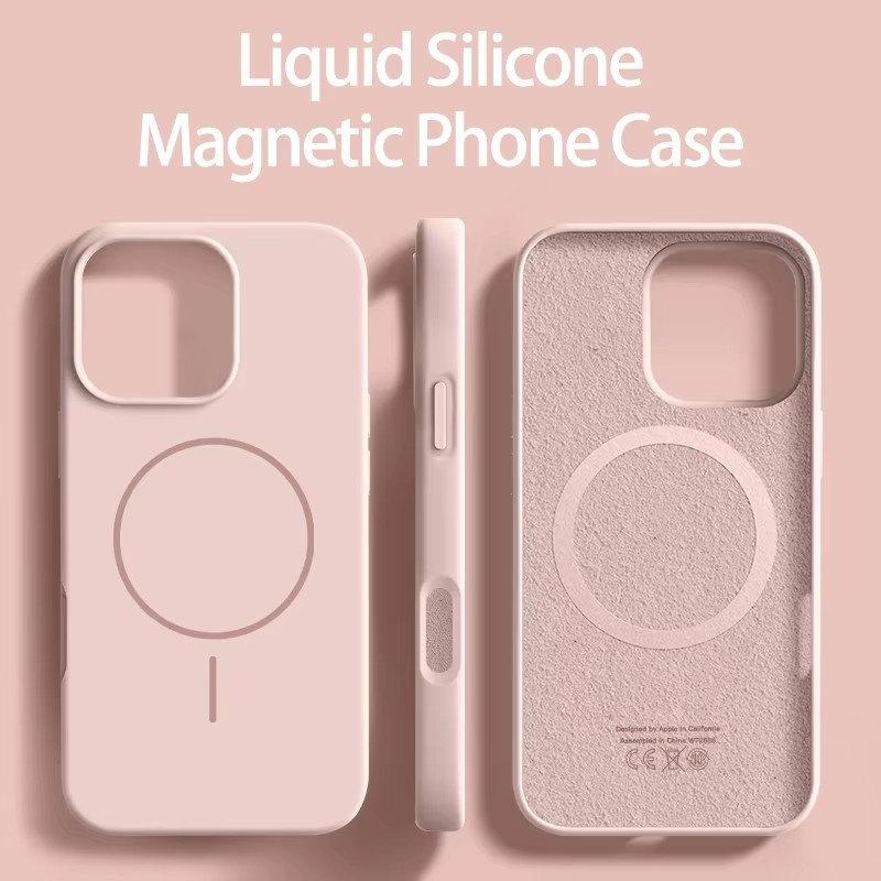 Flüssiges Silikon, weichmagnetisch, für Magsafe-Telefonhülle, für iPhone 16 Plus 15 14 13 12 Pro Max, einfache kabellose Ladeabdeckung