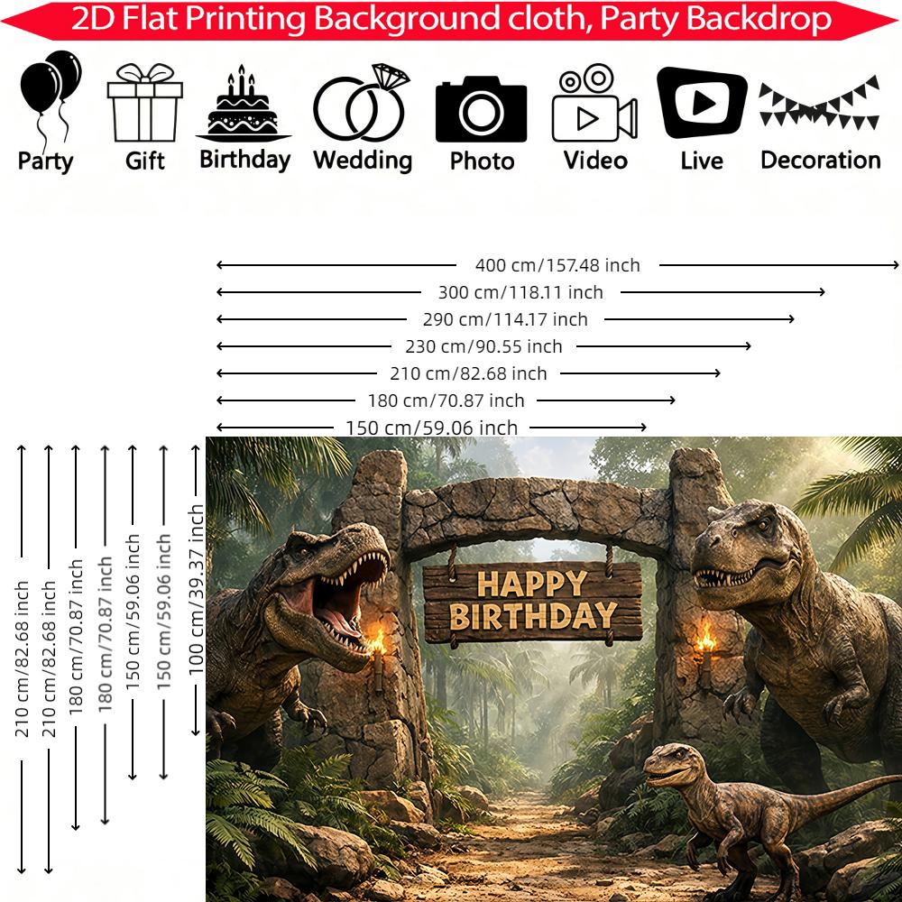1pc Striscione Sfondo Compleanno Dinosauro adatto per Celebrazioni di Compleanno Tavolo Torta Decorazioni Feste a Tema Anniversari