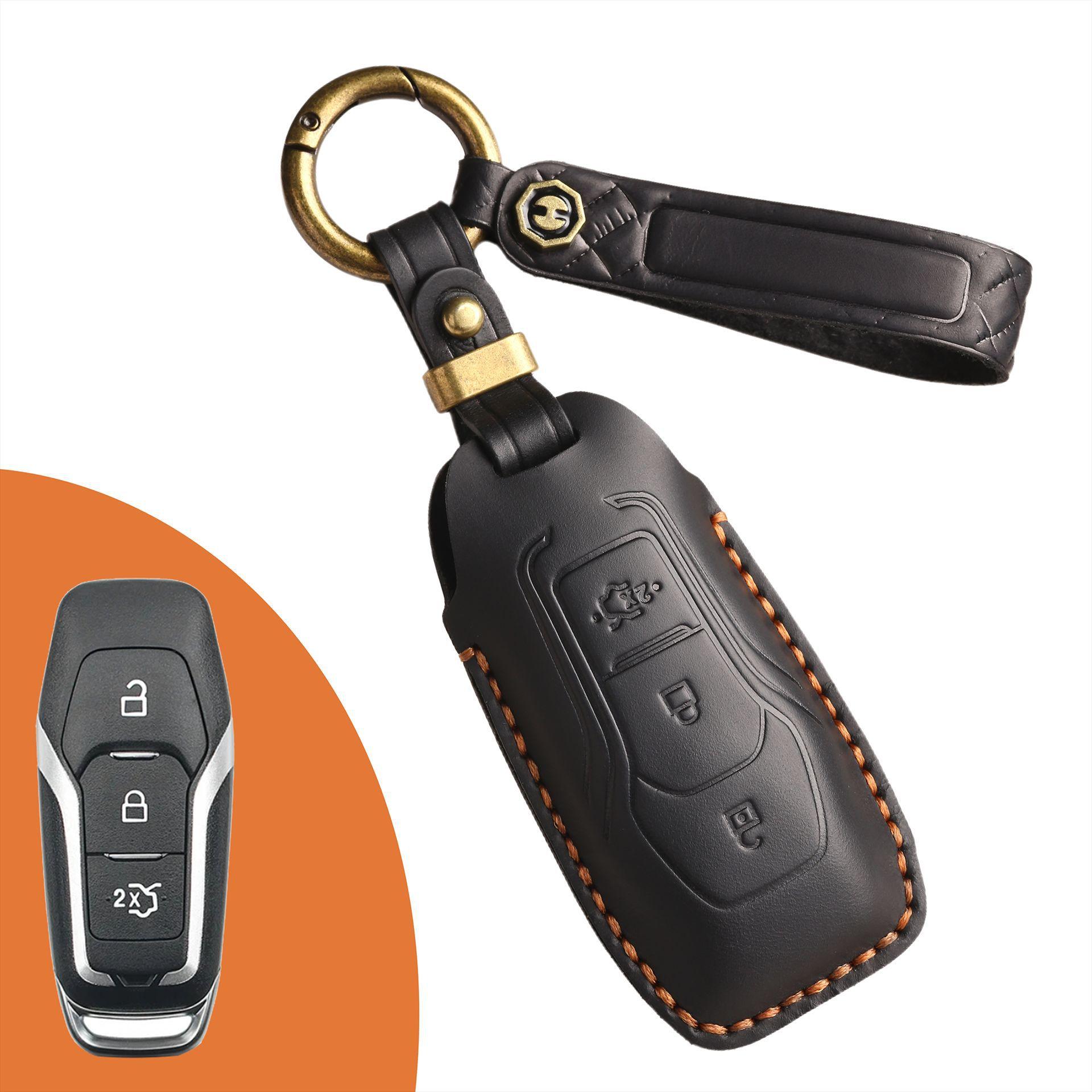 

Retro key bag is suitable for Ford s old Mondeo Edge Taurus car leather key bag cover case ring.