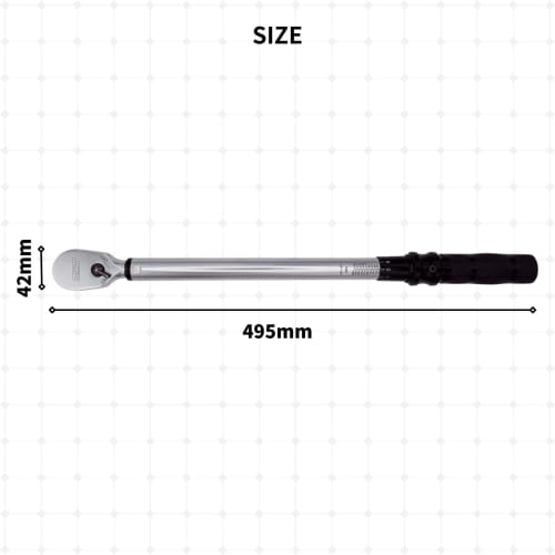 PWT Torque Wrench Set for Automotive Tire Change, 12.7mm (1/2 Inch) 90-Tooth Wheel Nut Deep Socket, 20-200Nm, Made In Taiwan