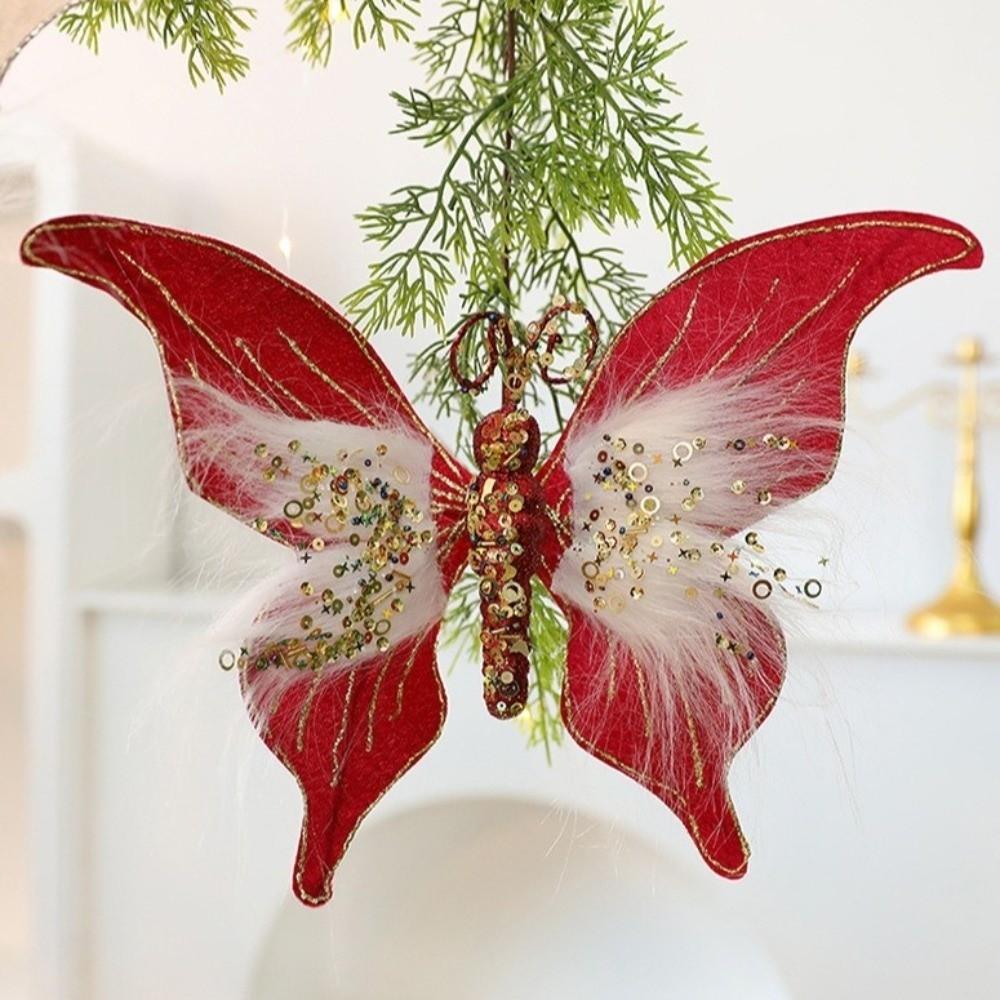 with Clip Christmas Butterflies Ornaments Christmas Tree Decoration  New Year Celebration
