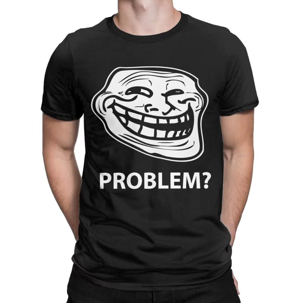

Trollface Meme Rage Comic Funny Troll Joke Internet Cotton T-Shirt Men s Women Cotton Tees Short Sleeve T Shirts S