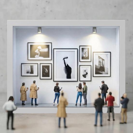 Light Up DIY Mini Museum Silhouette Box Personalized Memory Display Case Shadow Box Frame Kit with Mini Photo Frames And Figurines Gift for