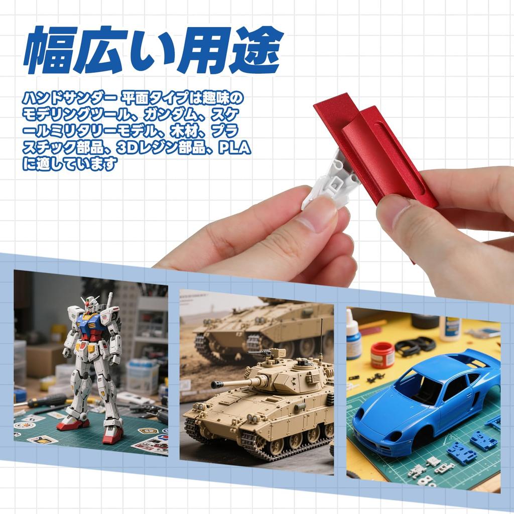 VLOOKEE CS Holder Flat Sandpaper Hand Tool for Flat Sandpaper Set and Ideal for Sanding Fine Details on Plastic Military and 3D Resin Parts Type
