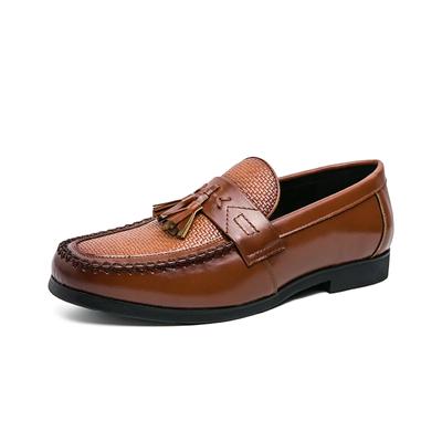 Mode 2024 Hoge Kwaliteit Merk Heren Leren Casual Schoenen Kwastjes Design Loafers Retro Bruin Heren Rijschoenen Forenzen Antislip