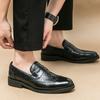 Fashion Gentlemans Stylish Genuine Leather Men Casual Shoes Classic Handmade Leather Shoes Comfortable Business Thick Soled Shoes Spring