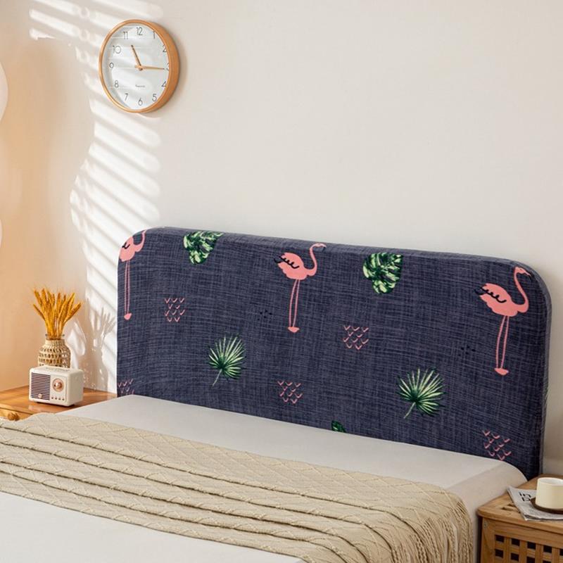 

Elastic Printed Velvet Headboard Cover Protector Easy To Clean All-Season Comfort Bedside Cover for Bedroom Bed Head Dust Cover 120cm