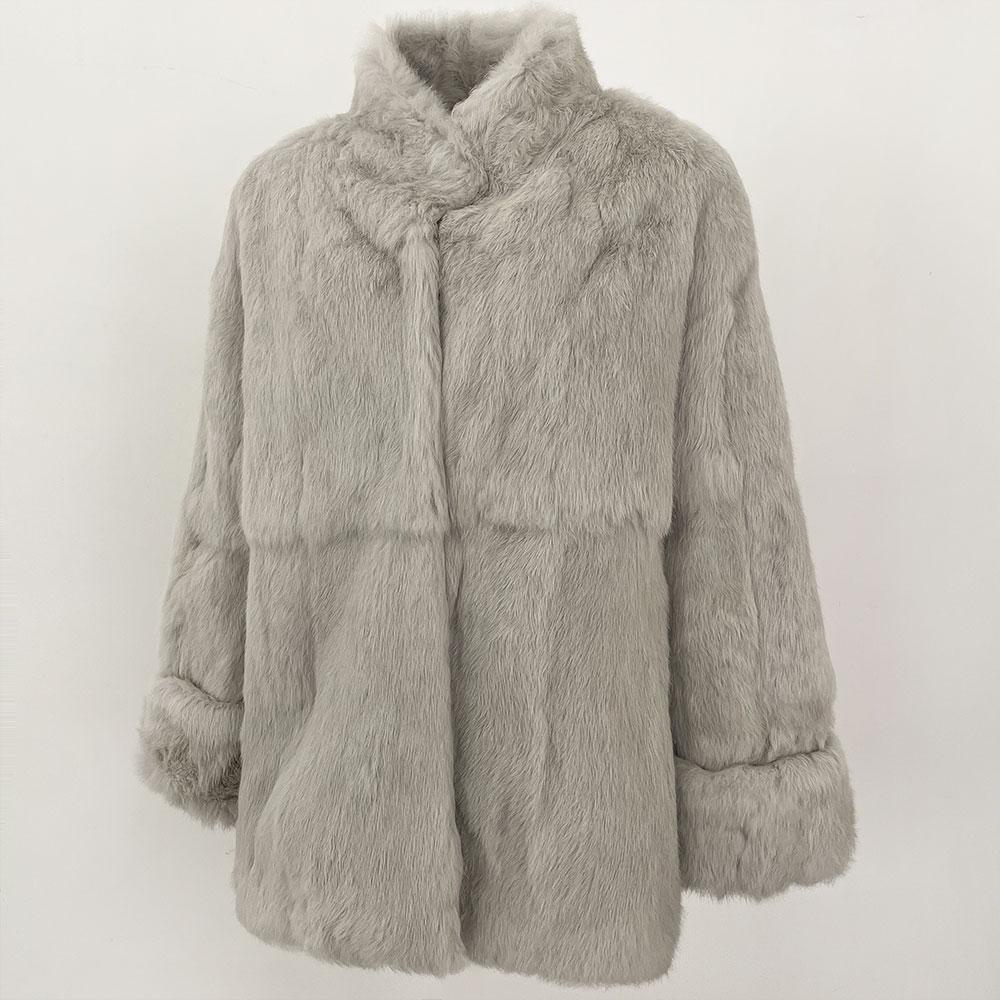 OFTBUY Autumn Winter Women Coat Real Natural Rabbit Fur Loose Collar Jacket Thick Warm Casual New Overwear Elegant Streetwear