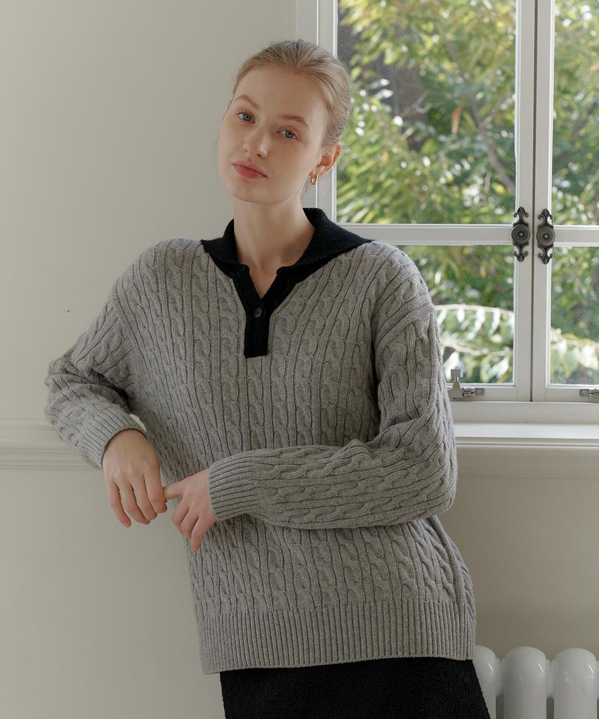 YUPPE Over Collar Knit_Gray