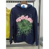 Felpa Sp5der Oversize Spessa in Pile con Stampa a Foglia Ragnatela Design Uomo Inverno Casual