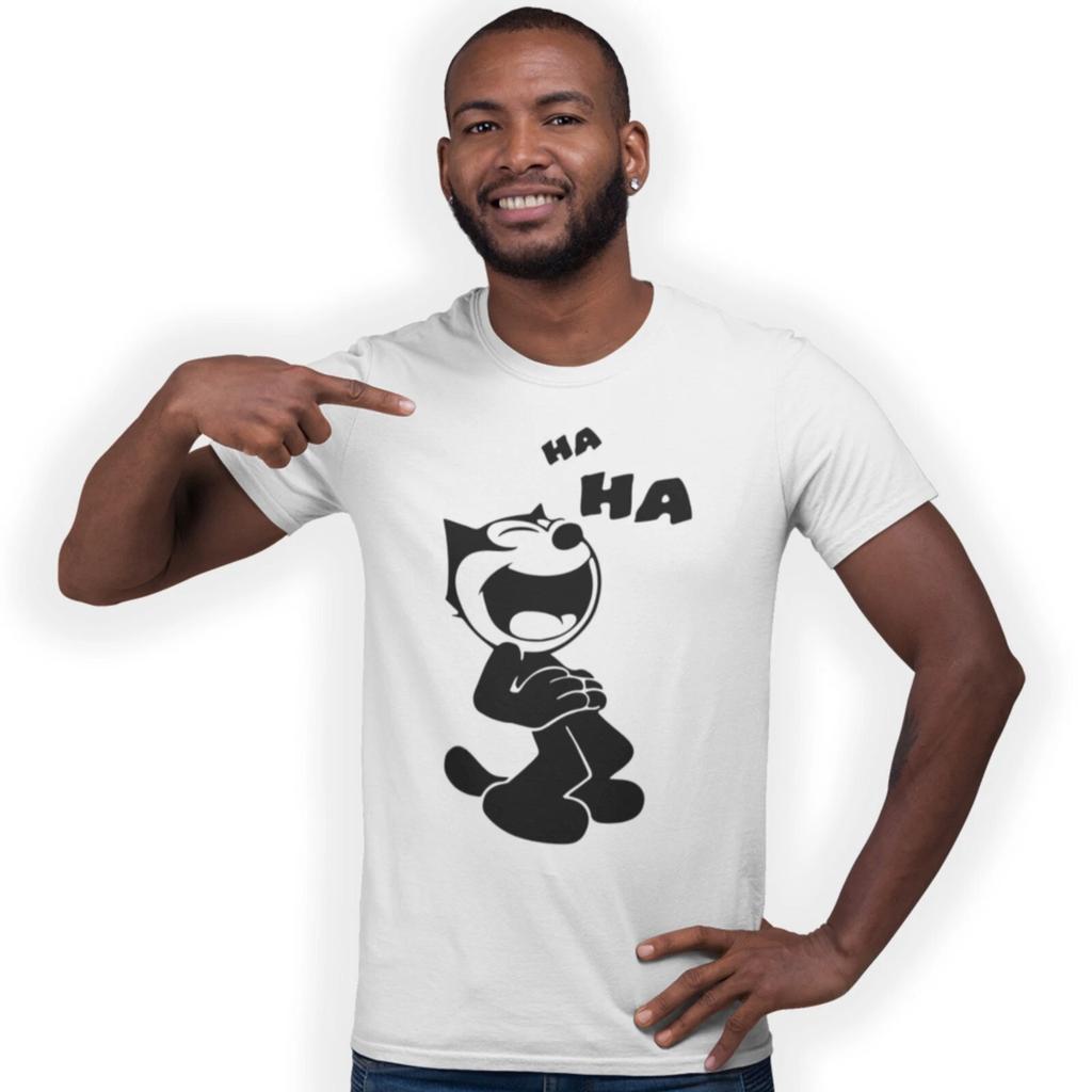 Felix The Cat Hand Printed T-Shirt Fun Birthday Gift