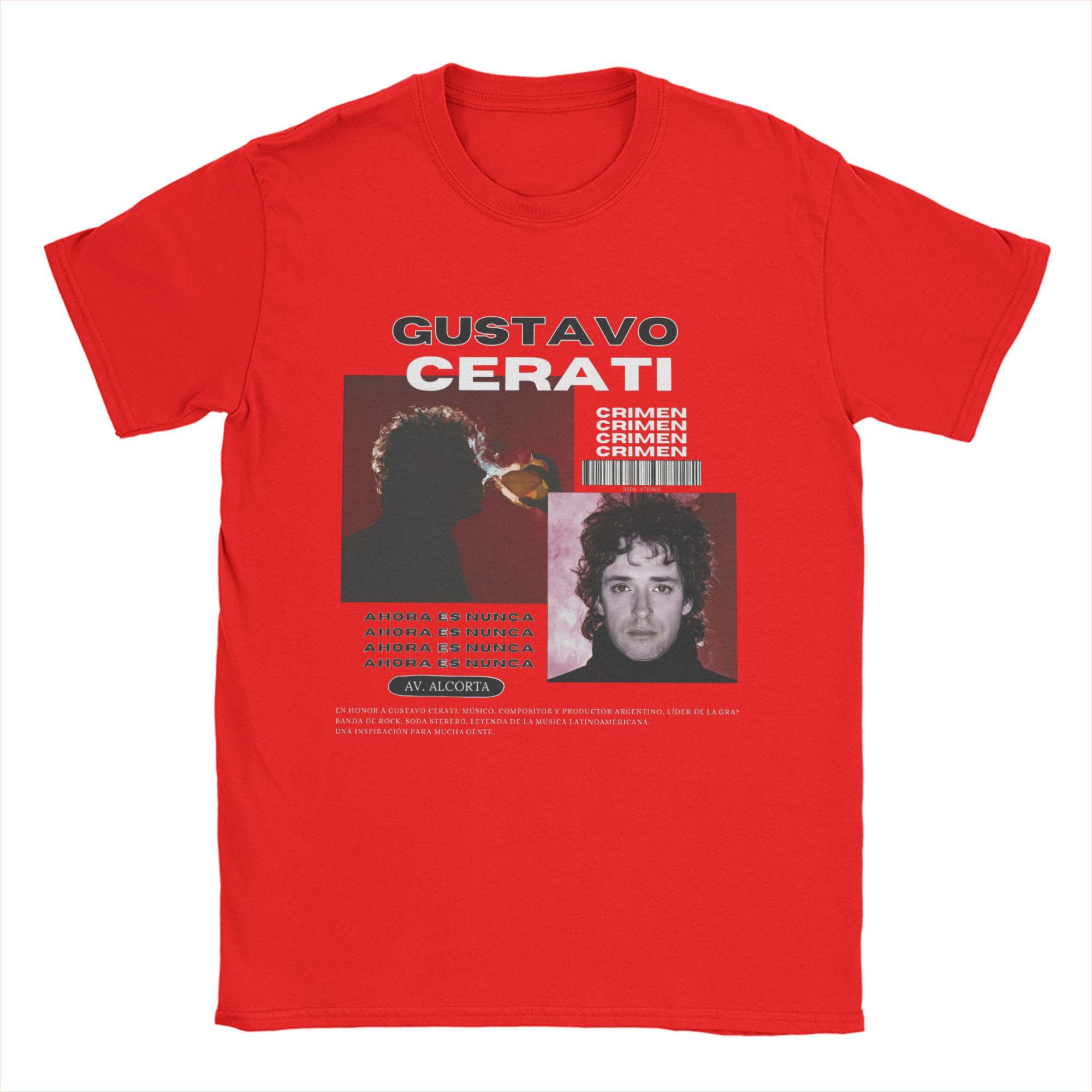 Unisexs Gustavo Cerati Tour Album T Shirts Cotton Clothing Humor Short Sleeve Crewneck Tee Shirt Big Size TShirts S