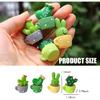 4 PCS Cute Mini Cactus Figurines, Automotive Dashboard Cute Decoration, Car Mini Plants Ornament for Car Dashboard, Office Desk, Home Shelf (Green)