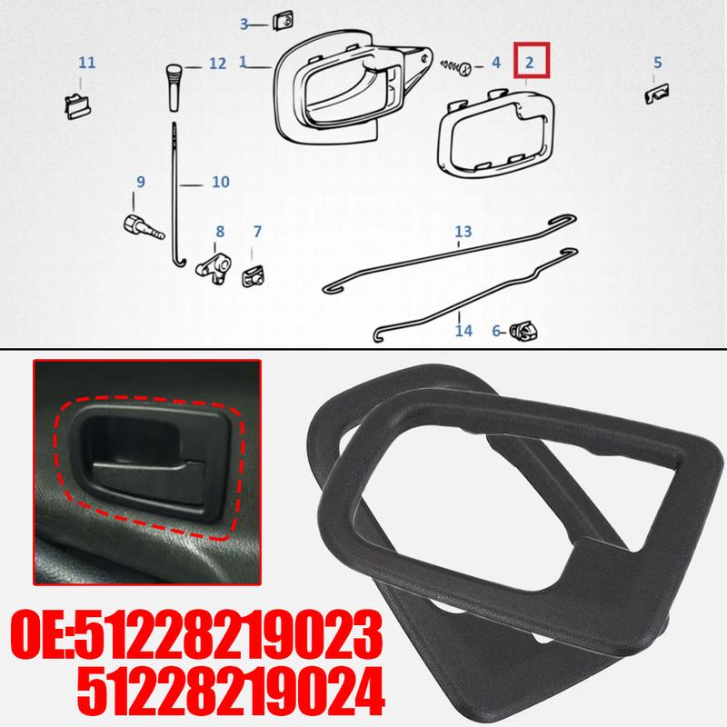 2x Car Door Pull Panel Cap Interior Handle Frame Trim Cover Auto Accessories for BMW E36 92-99 Z3 96-02 51228219023 51228219024