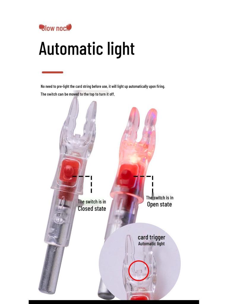 LED Auto Light-Up Nock for 6.2mm Arrow Shafts