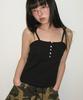 RONRON Heart Button Golgi Sleeveless Eyelet Black