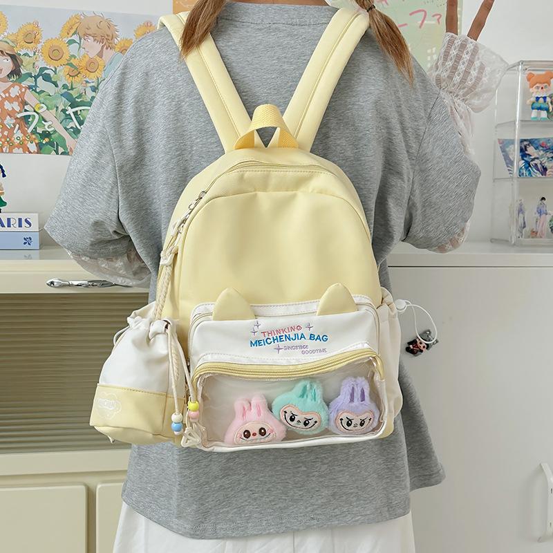 High Value Ins Wind School Bag, Junior High School Girls, Cute Japanese Bar Pain Bag, Light Backpack, Small Backpack for Students