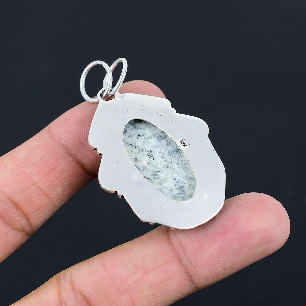 Oval K2 Jasper Gemstone 925 Sterling Silver Bezel Daughter Wedding New Pendant