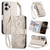 Elegant Floral Leaf Flip Phone Case IPhone 18 17 16 15 With Magnetic Card Slot Stand PU Leather Cover