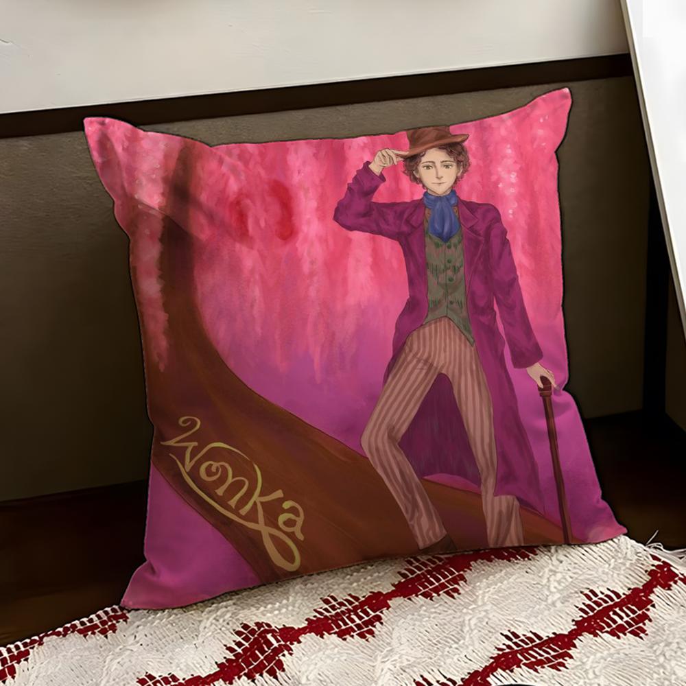 Moive WWonka New Cushion Cover Reversible Soft Durable Pillow Cover Home Car MultiScene Use for Daily Comfort