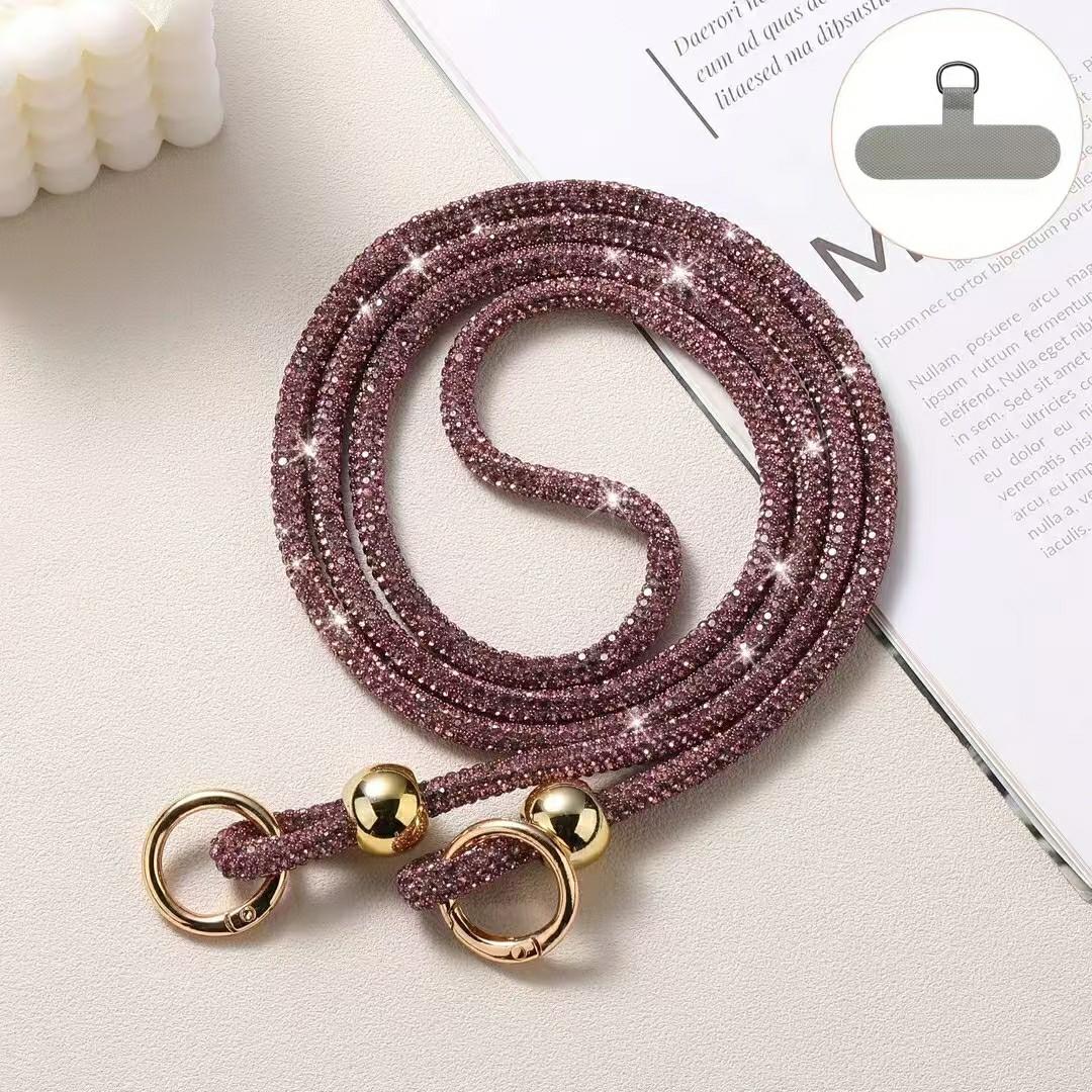 

60см Намисто зі стразів, Шнурок для телефону з петелькою, Регульований ремінець кросбоді Purple