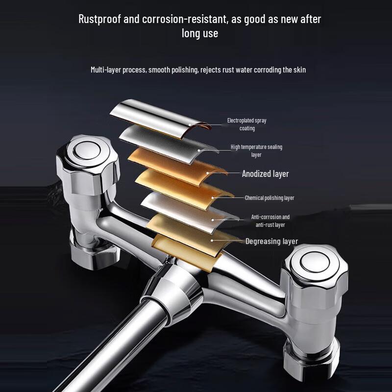 SBPG Wandmontiertes drehbares Messing-Küchenarmatur