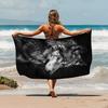 1 stuks Coole Wolf Patroon Strandlaken, Zomer aan Zee Microvezel Strandlaken Badlaken, Strandlaken Voor Yoga Zwembad