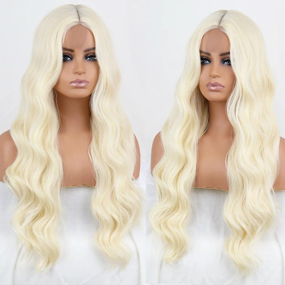 Lange gewellte weinrote synthetische Perücke für Damen, hitzebeständig, natürlicher halber Teil, Cosplay, Party, Lolita-Perücke