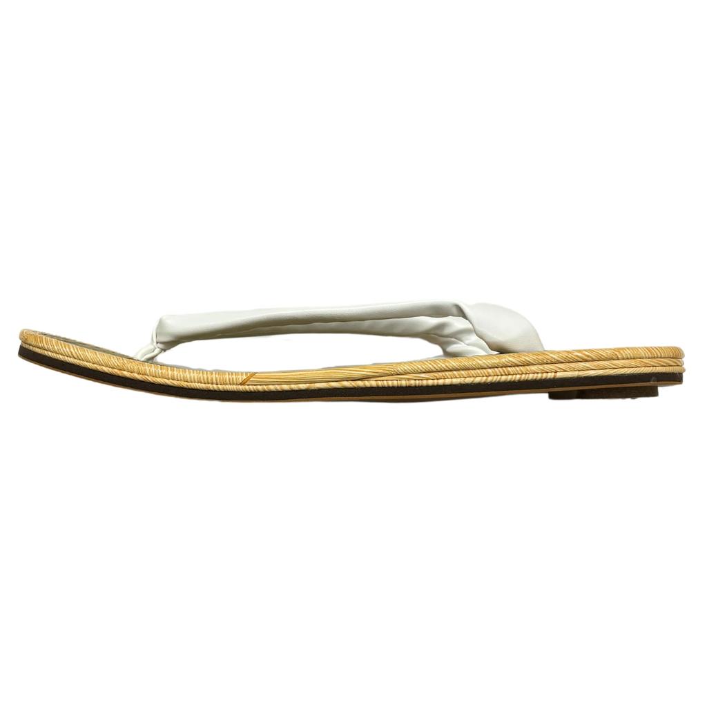 Edoten Geta Ajiro with made in Size L (Japanese-style sandals) - (woven fabric) double-layered soles, Japan, Men's, White,