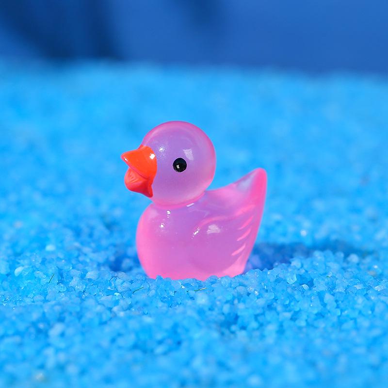 Glowing Luminous Duck Figurines - Colorful Resin Micro-Landscape Ornaments
