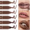6 Colors Chocolate Lip Liner Lipstick Pen, Waterproof Matte Nude Brown Lip Pencil, Long Lasting Smudge-Proof Lip Contouring Makeup