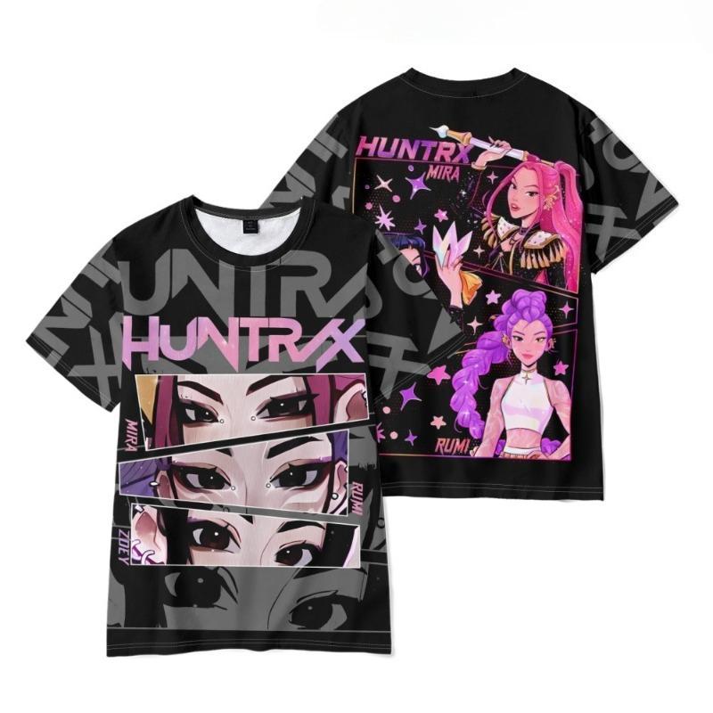 KPop Vânătorii de Demoni Modă de Vară Tricou Confortabil Lejer cu Mânecă Scurtă Imprimat Periferic 3D pentru Copii