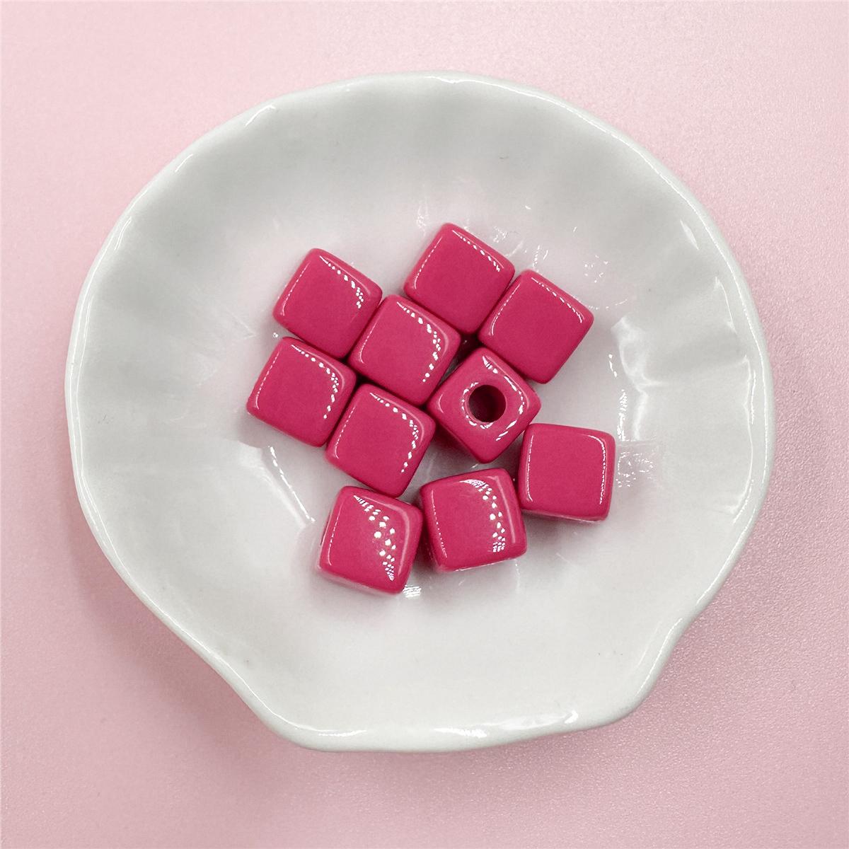 

10 шт. для изготовления ювелирных изделий, яркие цвета, квадратная форма, бусины-разделители, 10 мм, акриловые материалы для изготовления бисера, ювелирные изделия