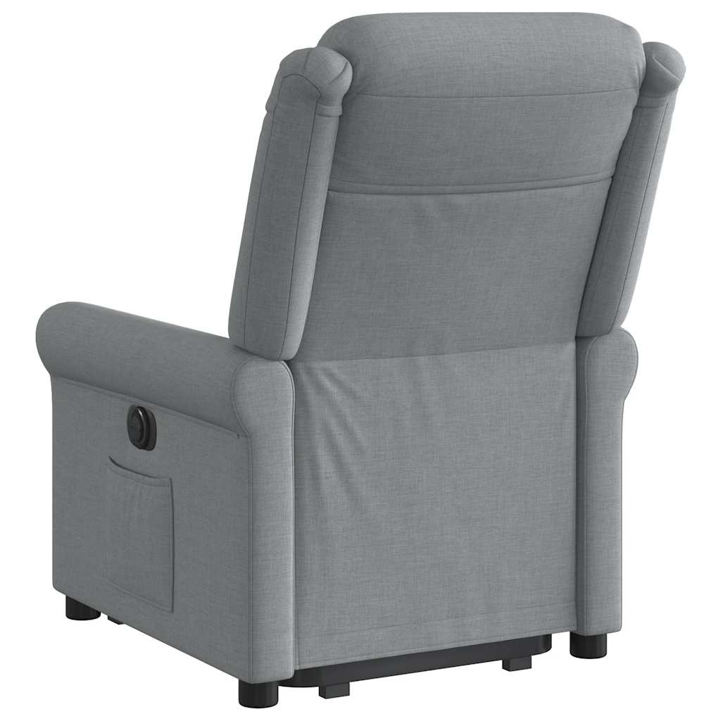 Recliner Chair with Rising Function Light Grey Fabric