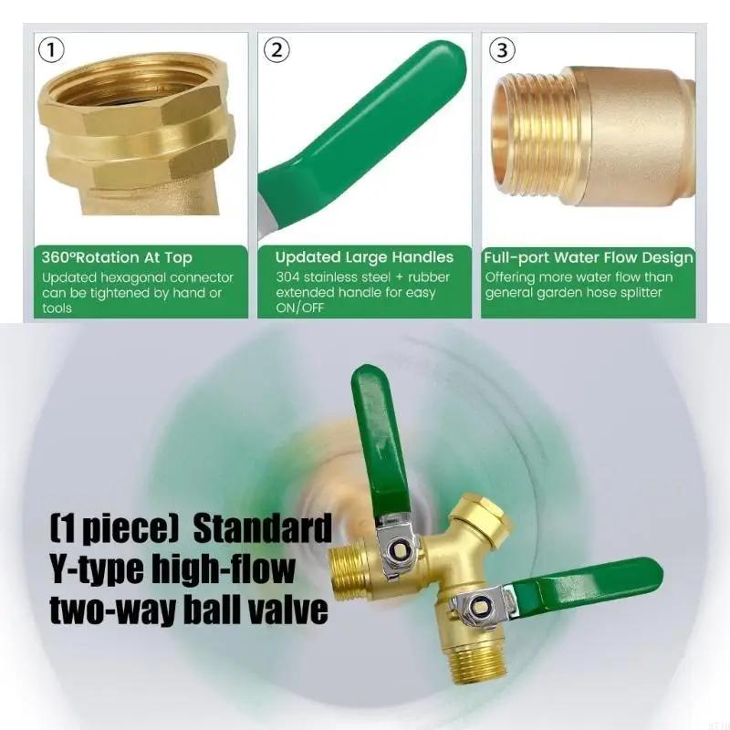 Strong Brass Y 2 Way Ball Valves with Corrosion Resistance Universal Pipe Fitting Valves Uprades for Home Heating M4YD