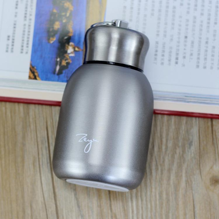 Portable Mini Water Bottle Stainless Steel 300ML Coffee Mugs for Sport Camping Belly Shape Thermos Vacuum Cup Thermal Drinkware