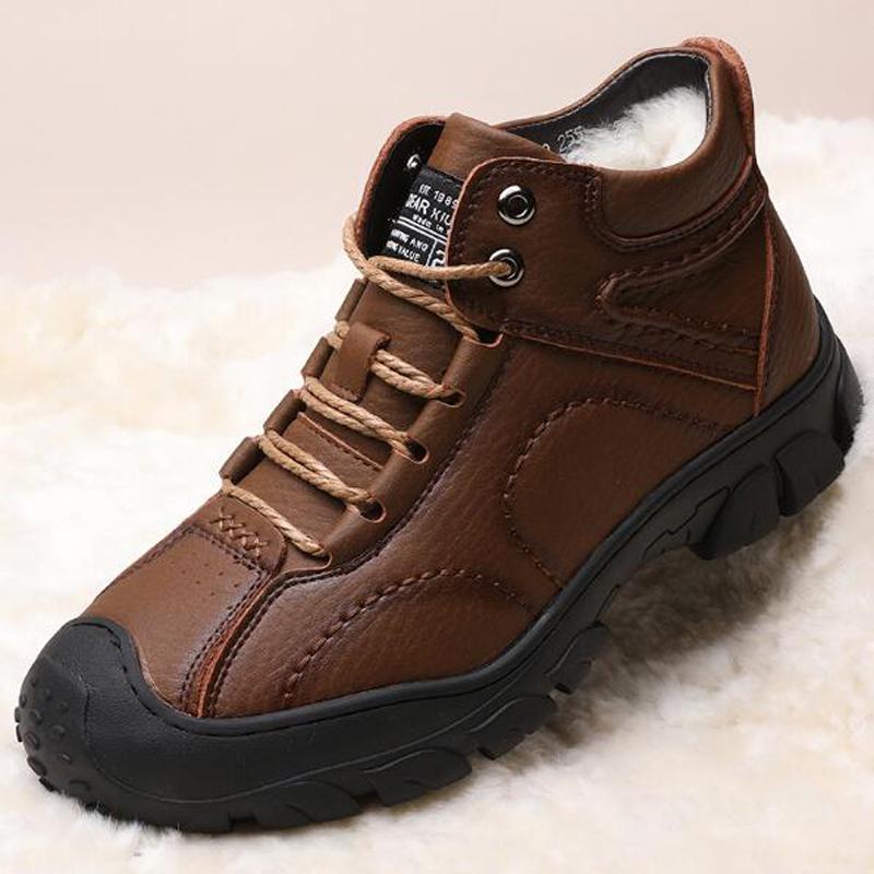 

Обувь для альпинизма на открытом воздухе, зимняя мужская, из кашемира и толстой теплой хлопковой кожи, удобные ботинки для снега D73 38 верблюд