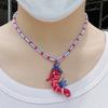 Tropical Island Seahorse Pendant Colorful Glass Beaded Necklace  Women and Girls