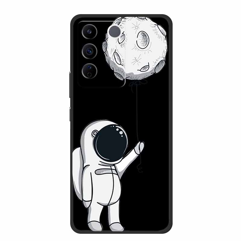 For Vivo V27e Case Cute Cartoon Cat Black Silicone Soft Phone Case For Vivo V27 Pro V27e Back Cover Cases V 27 E Pro Funda Coque