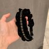 French Style Velvet Pleated Hair Hoop Sweet Women Sequin Hairband Shiny Rhinestone Headband  Party