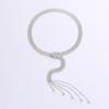 Full Diamond Coverage Rhinestone Chain Belt Double Heart Buckle Waist Chain Belt  For Women