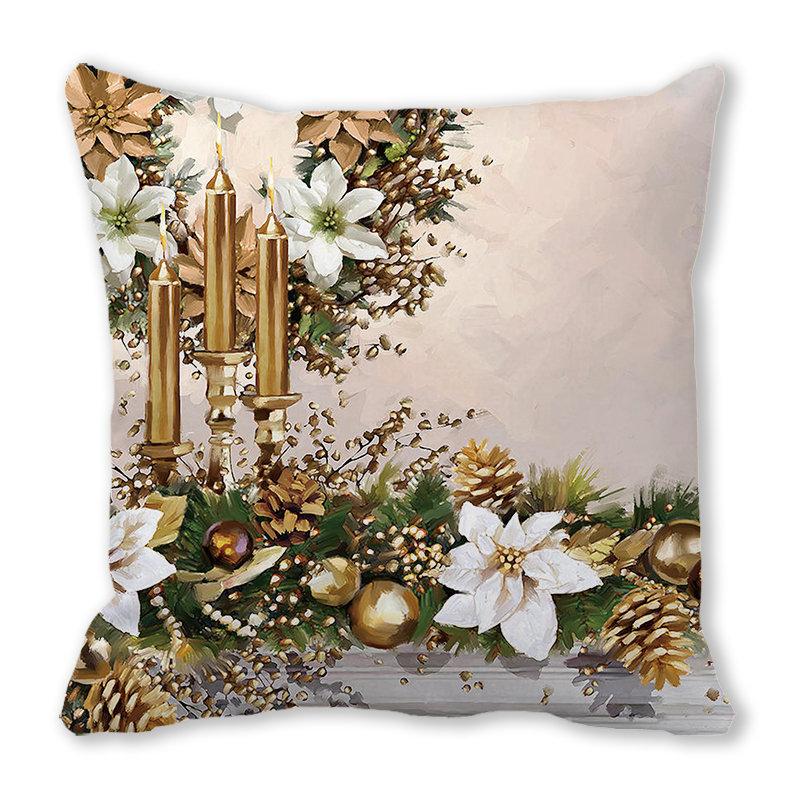 Green plants and flowers pattern series Digital printing short plush pillow covers for car sofa office cushion cover home goods