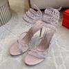 Sandale Gladiator pentru Femei Șirag de Mărgele de Cristal Franjuri Sfoară Șarpe în jurul Baretei de la Gleznă Tocuri Stiletto Pantofi Sexy pentru Petrecere Nuntă Lady