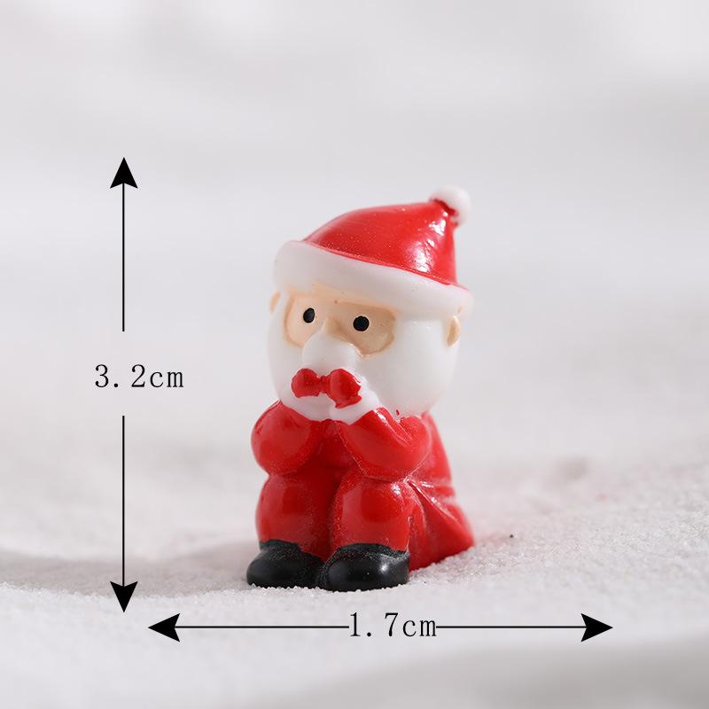 Ornamente de Crăciun din Rășină Figurine Drăguțe cu Moș Crăciun Micro Peisaj Cadou pentru Acvariu