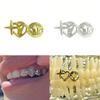 Stars Motif Dental Grills Jewelry Silver Gold Tooth Caps Brass Material Corrosion Resistant Unisex Fashion Accessories