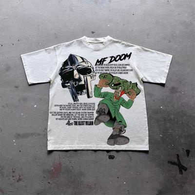 Unlocks Unique Outfit Beloved By Fashionists Graphic T Shirts Vintage Illest Villain Mf Doom Pattern Printed Cotton Men T-shirt